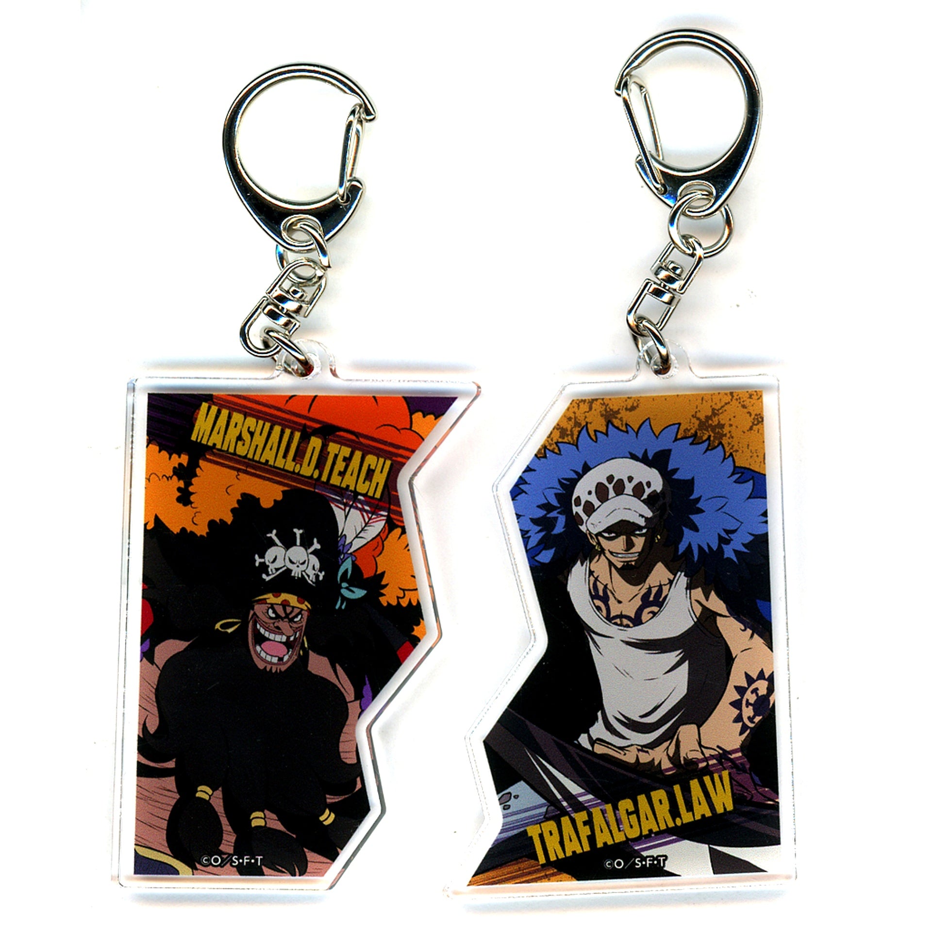 Marshall D. Teach & Trafalgar Law One Piece Acrylic Keychain Set of 2 Straw Hat Store in Bandai Namco Cross Store 2024 [USED]