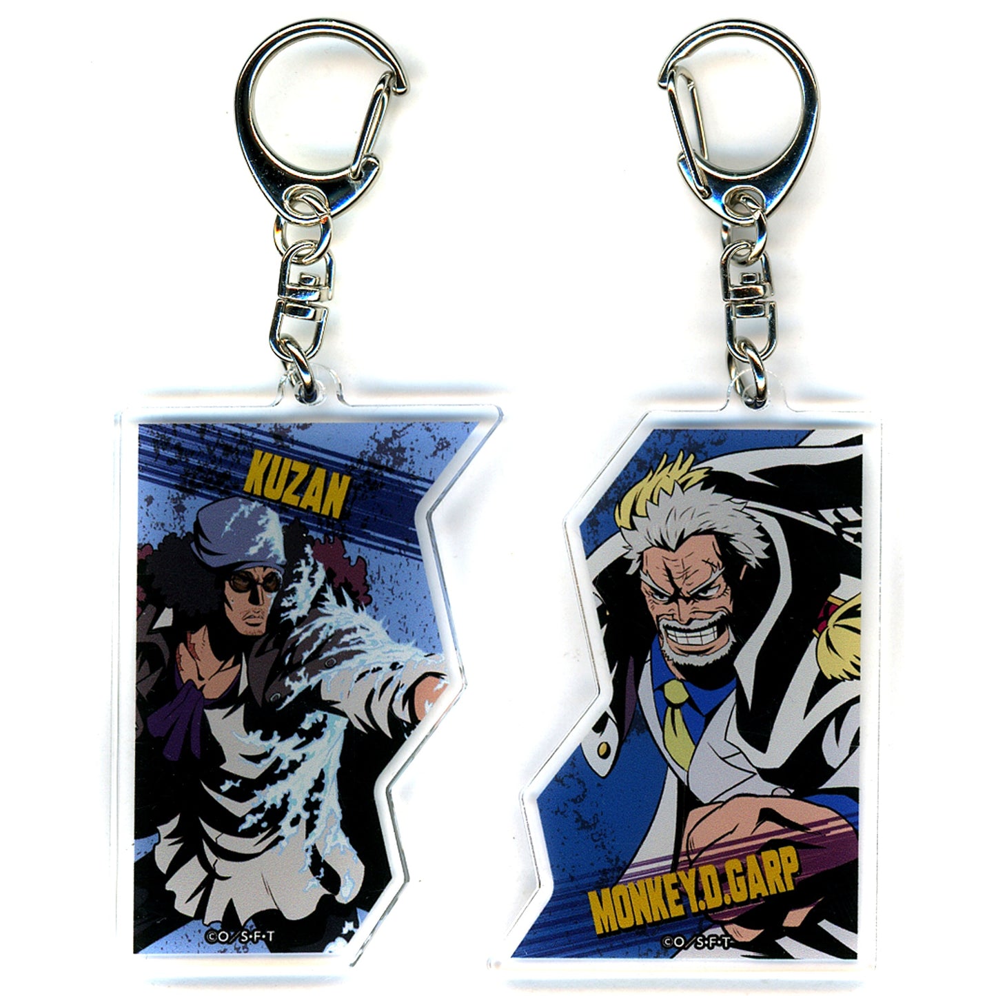 Kuzan & Monkey D. Garp One Piece Acrylic Keychain Set of 2 Straw Hat Store in Bandai Namco Cross Store 2024 [USED]