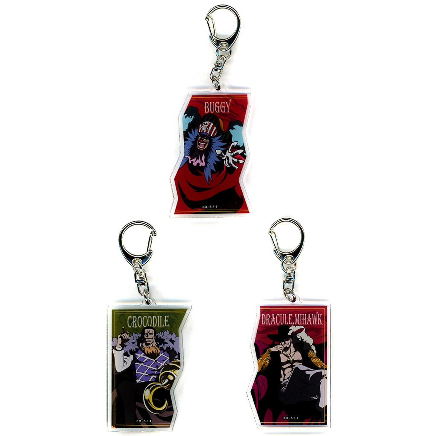 Cross Guild One Piece Acrylic Keychain Set of 3 Straw Hat Store in Bandai Namco Cross Store 2024 [USED]