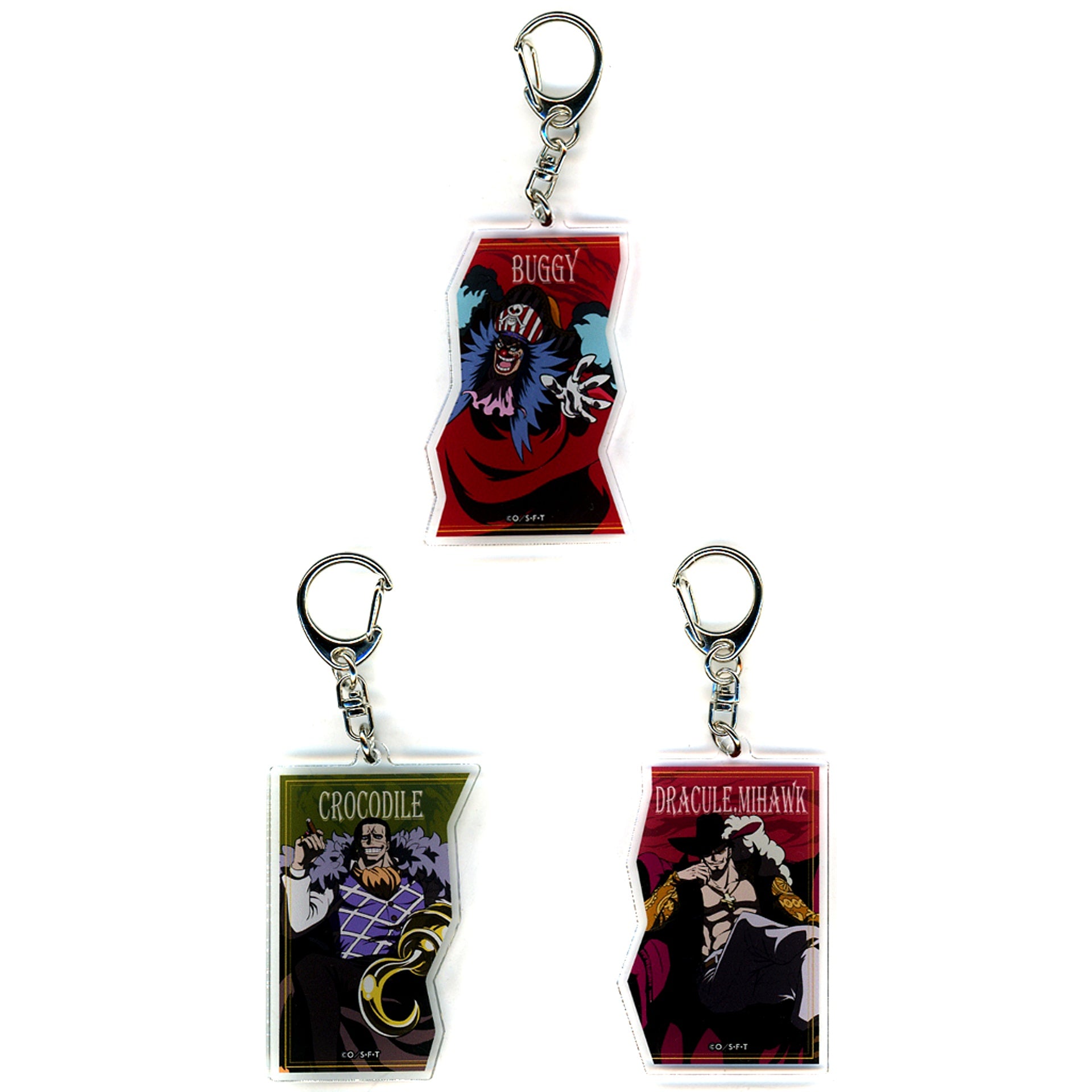 Cross Guild One Piece Acrylic Keychain Set of 3 Straw Hat Store in Bandai Namco Cross Store 2024 [USED]