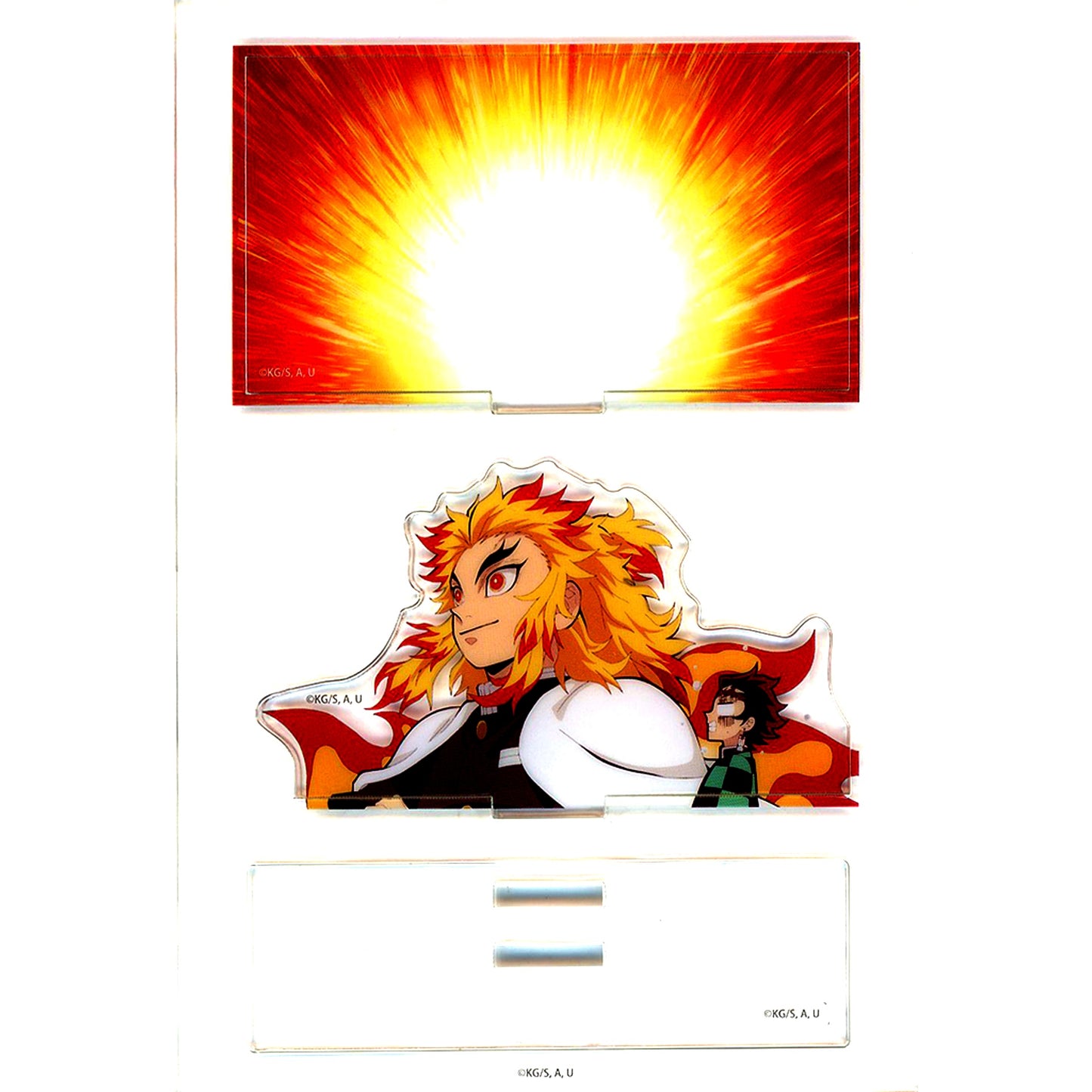 Kyojuro Rengoku & Tanjiro Kamado - No Blood Demon Slayer Mugen Train Arc 4th Anniversary Flame Hashira Kyojuro Rengoku Cafe x ufotable Cafe x Machi Asobi CAFE x ufotable DINING x ufotable CINEMA Random Mini Diorama Acrylic Stand [USED]