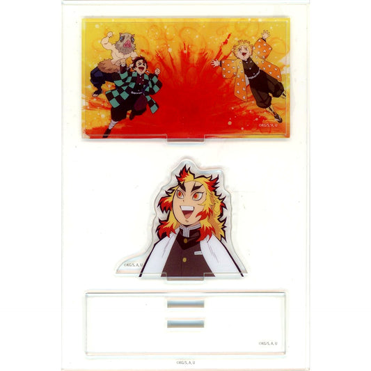 Group with Jump Demon Slayer Mugen Train Movie 4th Anniv Flame Hashira Kyojuro Rengoku Cafe ufotable Cafe Machi Asobi CAFE ufotable DINING ufotable CINEMA Random Mini Diorama Acrylic Stand [USED]