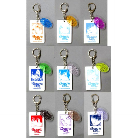 Set of 9 Group SAKAMOTO DAYS White Acrylic Keychain [USED]