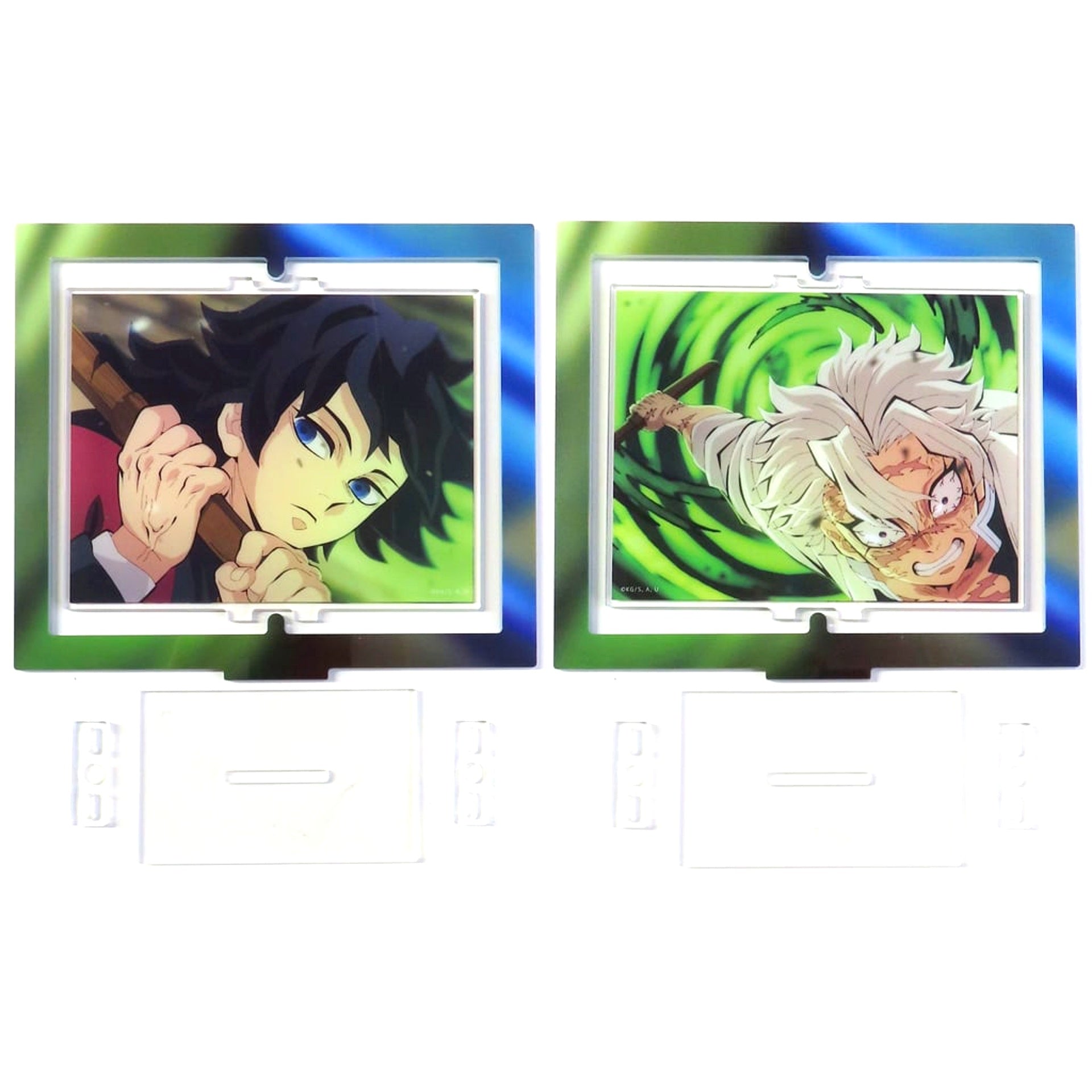 Giyu Tomioka Defense & Sanemi Shinazugawa Wind Breathing Demon Slayer: Kimetsu no Yaiba Hashira Training Arc x ufotable Cafe x Machi Asobi CAFE Real Time Cafe Second Run 3rd Period Ep 7 Random Spinning Acrylic Stand [USED]