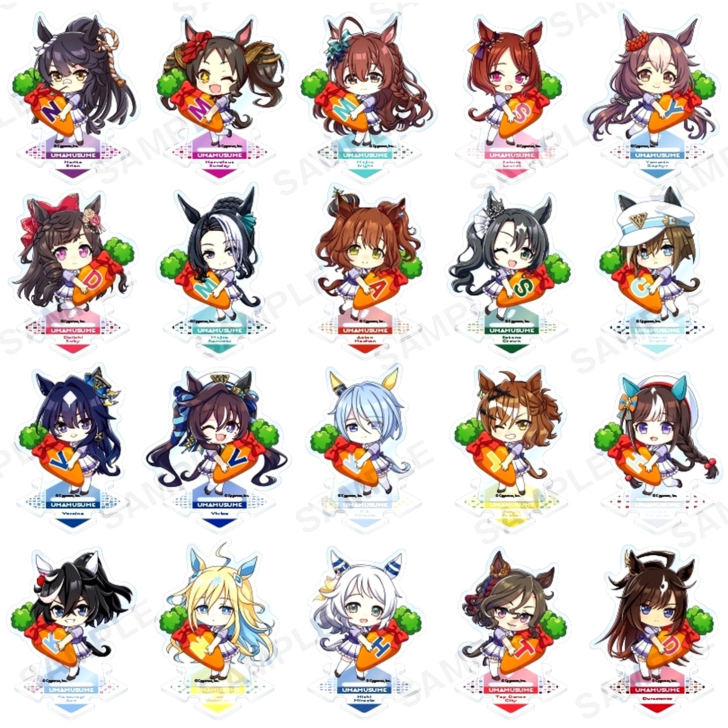 Set of 20 Uma Musume Pretty Derby Trading Tsunagaru Puchi Acrylic Stand Vol. 4 [USED]