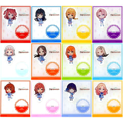Set of 12 Gakuen Idolmaster Acrylic Stand Dot ver. FAM Kuji Online Prize C [USED]