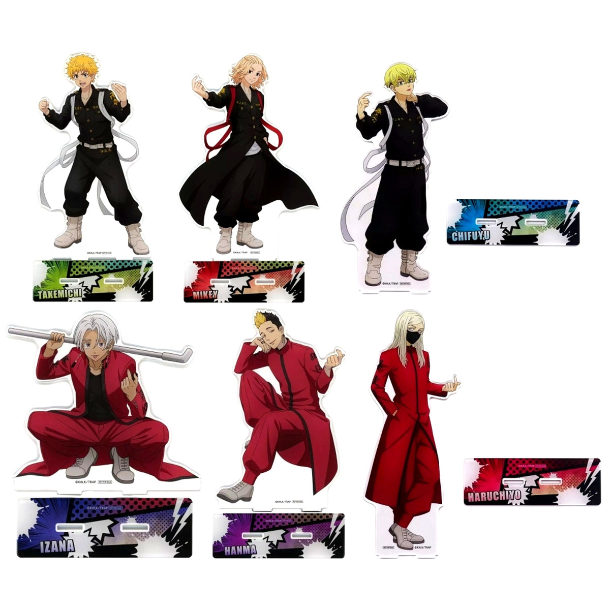 Set of 6 Gold Prize BIG Acrylic Stand Tokyo Revengers Lucky Button BOX Vol.7 [USED]