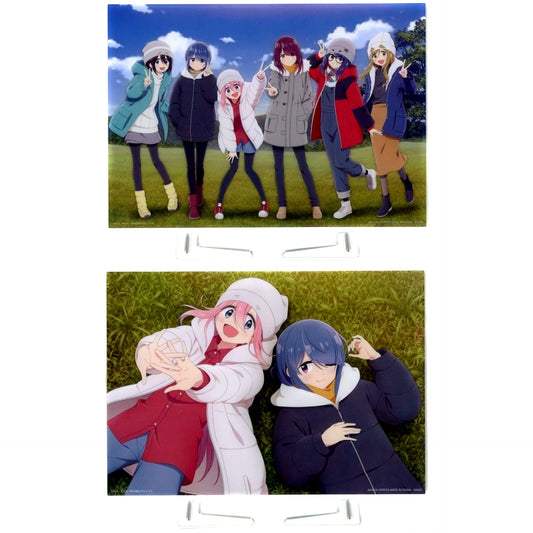 Set of 2 C Prize Yuru Camp SEASON 3 Ichiban Kuji Acrylic Board [USED]