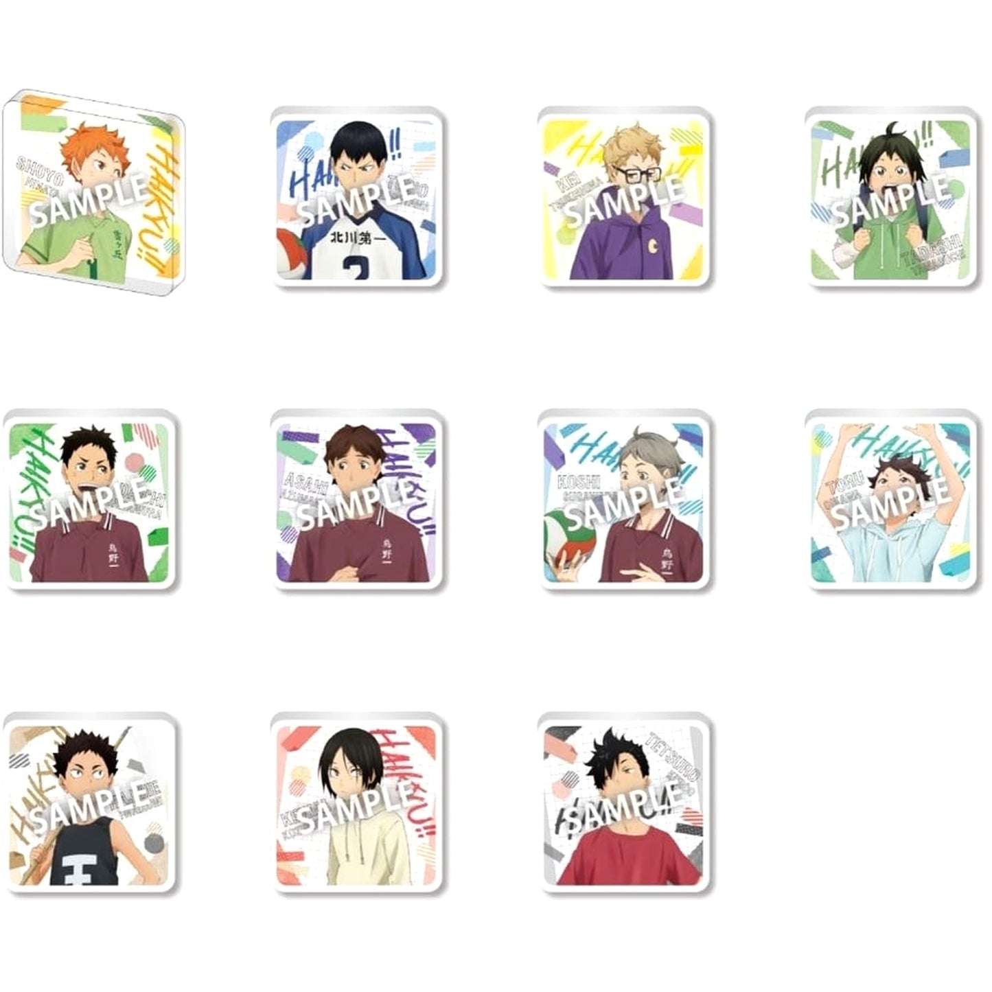 Haikyu!! Shoyo Hinata & Others All 11 Types Set Memory Trading Acrylic Block Acrylic Item [USED]