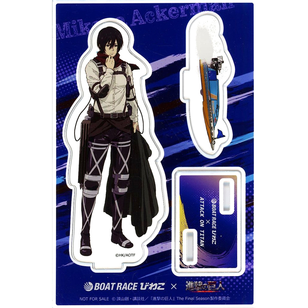Mikasa Ackerman Full-Size Original Acrylic Stand BOATRACE Biwako x Attack on Titan: Titan Invasion Early-Purchase Bonus [USED]