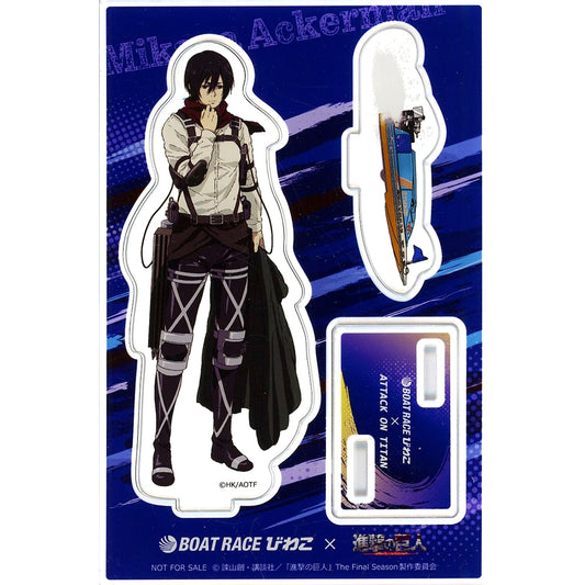 Mikasa Ackerman Full-Size Original Acrylic Stand BOATRACE Biwako x Attack on Titan: Titan Invasion Early-Purchase Bonus [USED]