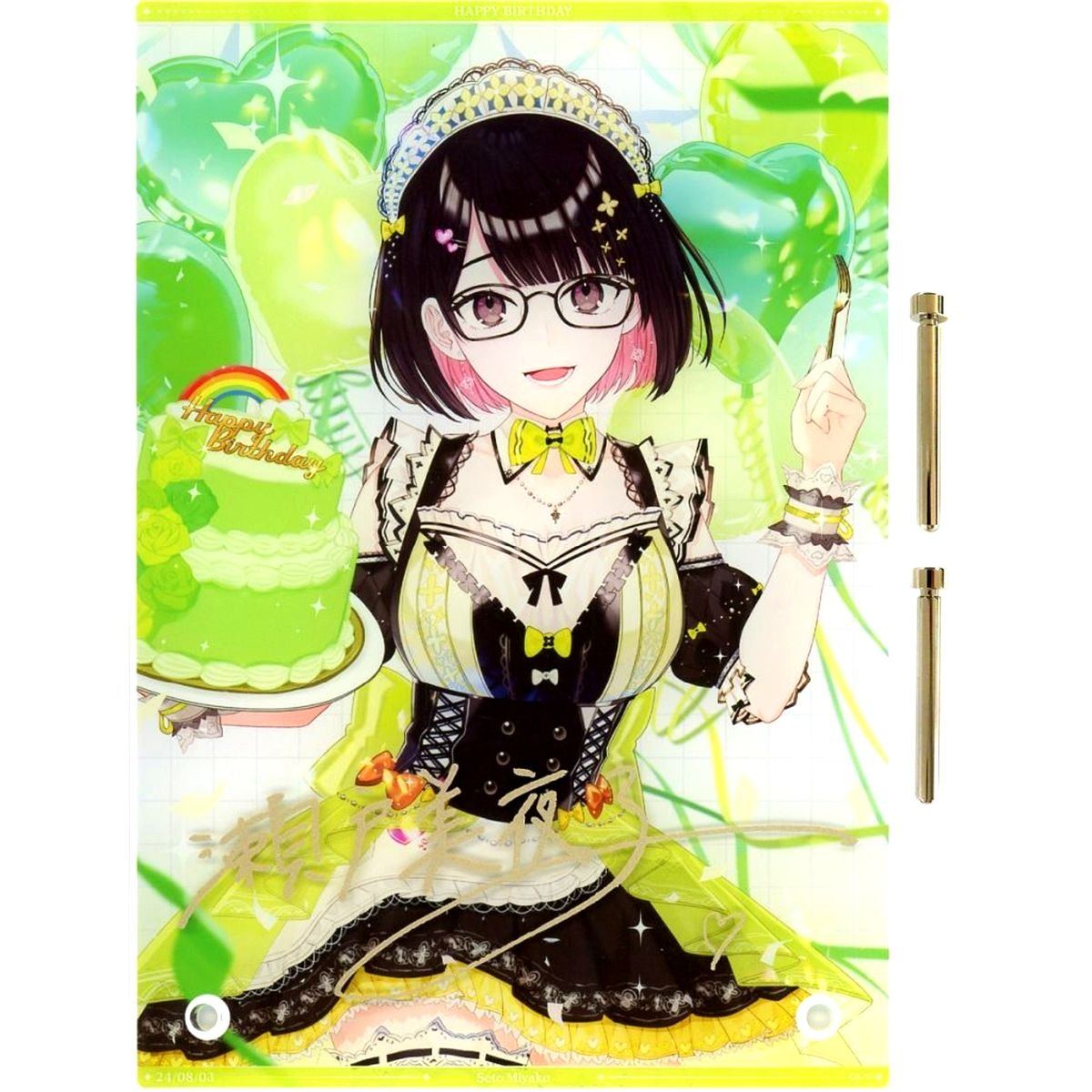 Seto Miyako Birthday 2024 A5 Acrylic Panel Autograph Reproduction Bonus Item Virtual YouTuber Nijisanji [USED]