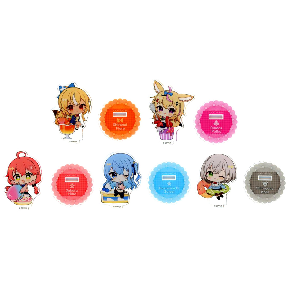 Set of 5 Virtual YouTuber Hololive Shiranaikoto Kenkyukai x SWEETS PARADISE Trading Mini Character Acrylic Stand [USED]