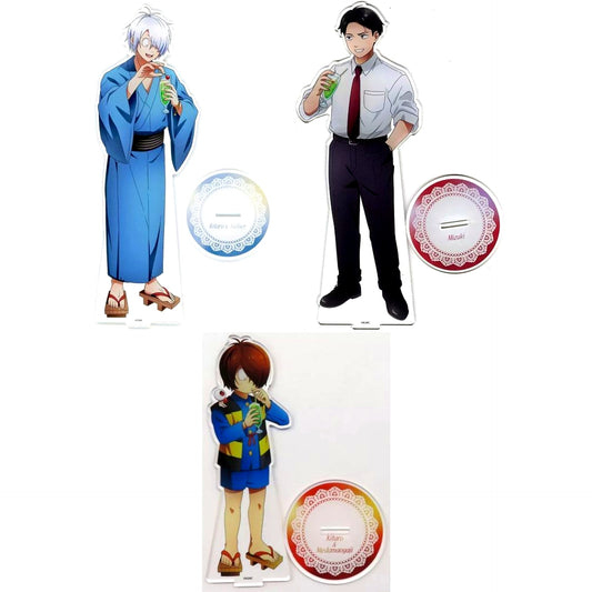 Set of 3 S Prize Kitaro Tanjo GeGeGe no Nazo Kotobukiya Kuji Nostalgic Cream Soda BIG Acrylic Stand [USED]