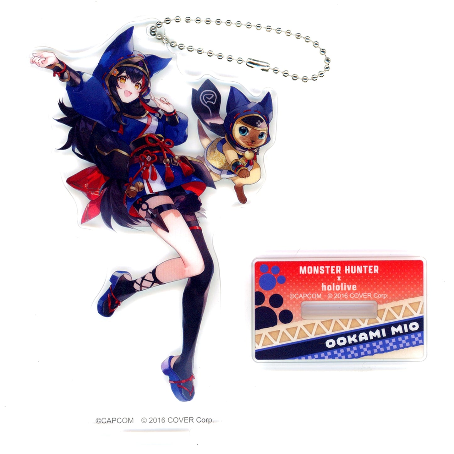 Ookami Mio & Kamura Armor Palico hololive x Monster Hunter hololive and Otomo Vol.2 GAMERS Acrylic Stand Keychain Capcom Amusement Ltd [USED]