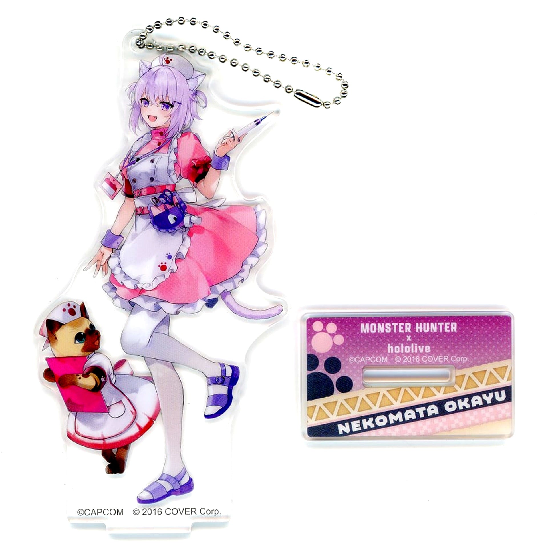 Nekomata Okayu & Khezu Armor Otomo Felyne Virtual YouTuber Hololive x Monster Hunter Hololive and Otomo Part 2 Hololive Gamers Capcom Amusement Facility Limited Acrylic Stand Keychain [USED]