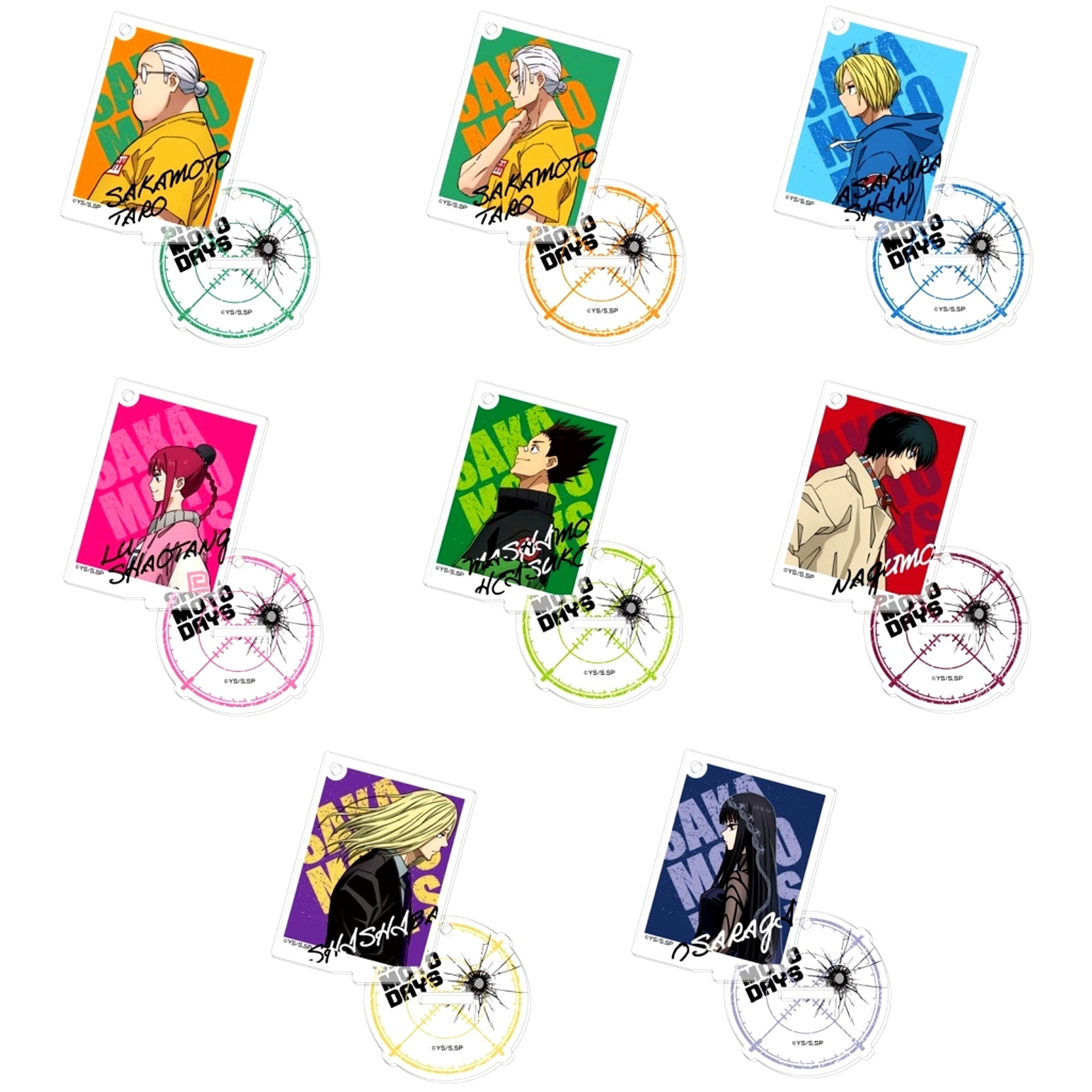 Set of 8 SAKAMOTO DAYS Stand Mini Acrylic Keychain [USED]