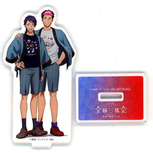 Guel & Lauda Drawn Illustration Mobile Suit Gundam The Witch from Mercury Fes Asticassia School Assembly Acrylic Stand Blu-ray Animate Bonus [USED]