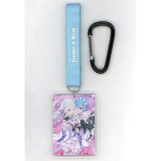 Re:ZERO -Starting Life in Another World- Emilia Rem Carabiner Acrylic Keychain Don Quijote Limited Keychains [USED]