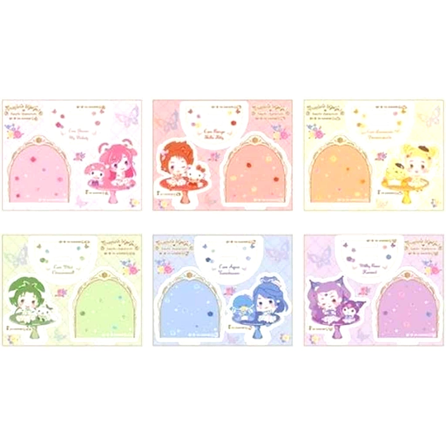 Yes! Pretty Cure 5 GoGo! Set of 6 x Sanrio Characters Acrylic Stand Collection [USED]
