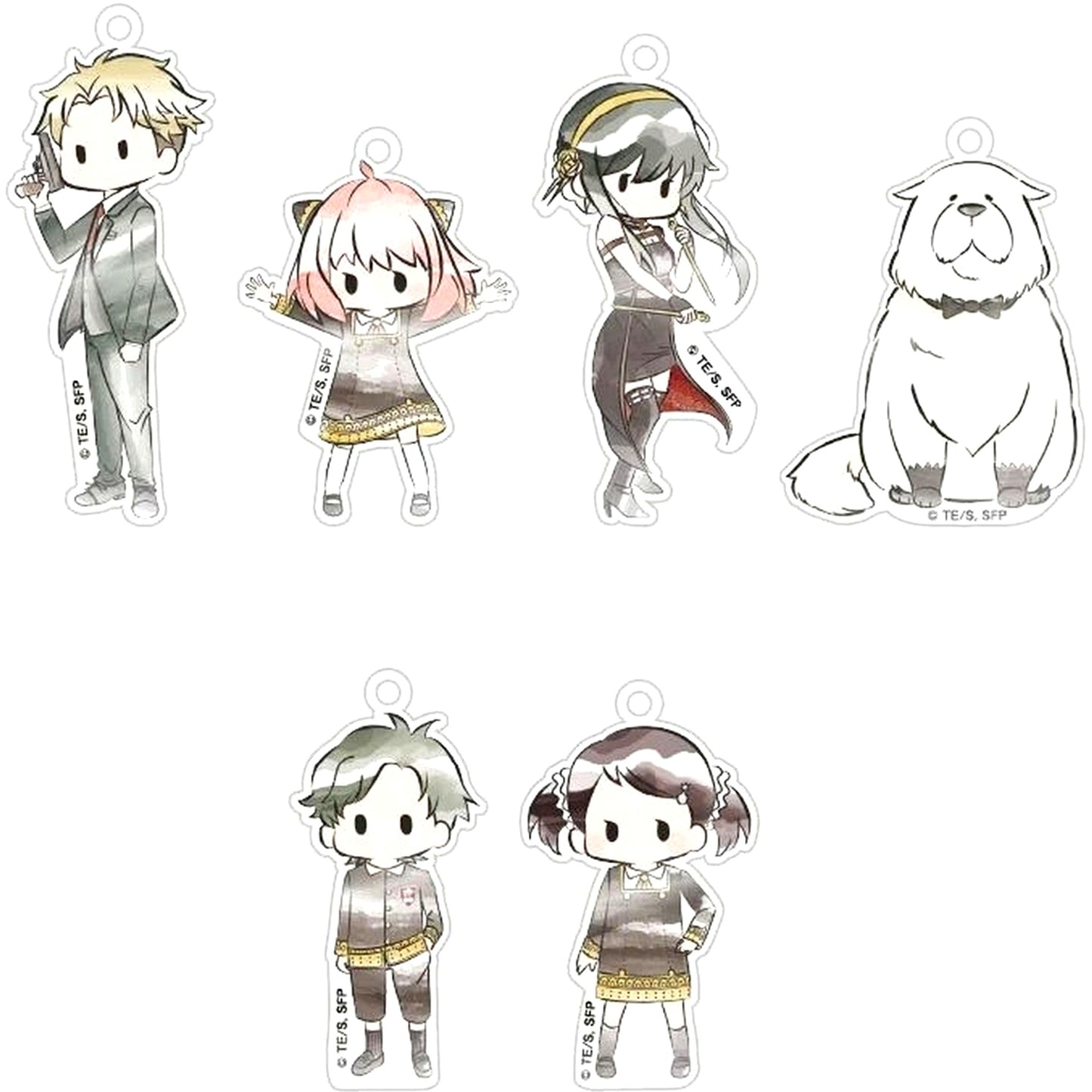 Set of 6 SPY x FAMILY Retro Chic Acrylic Keychain [USED]