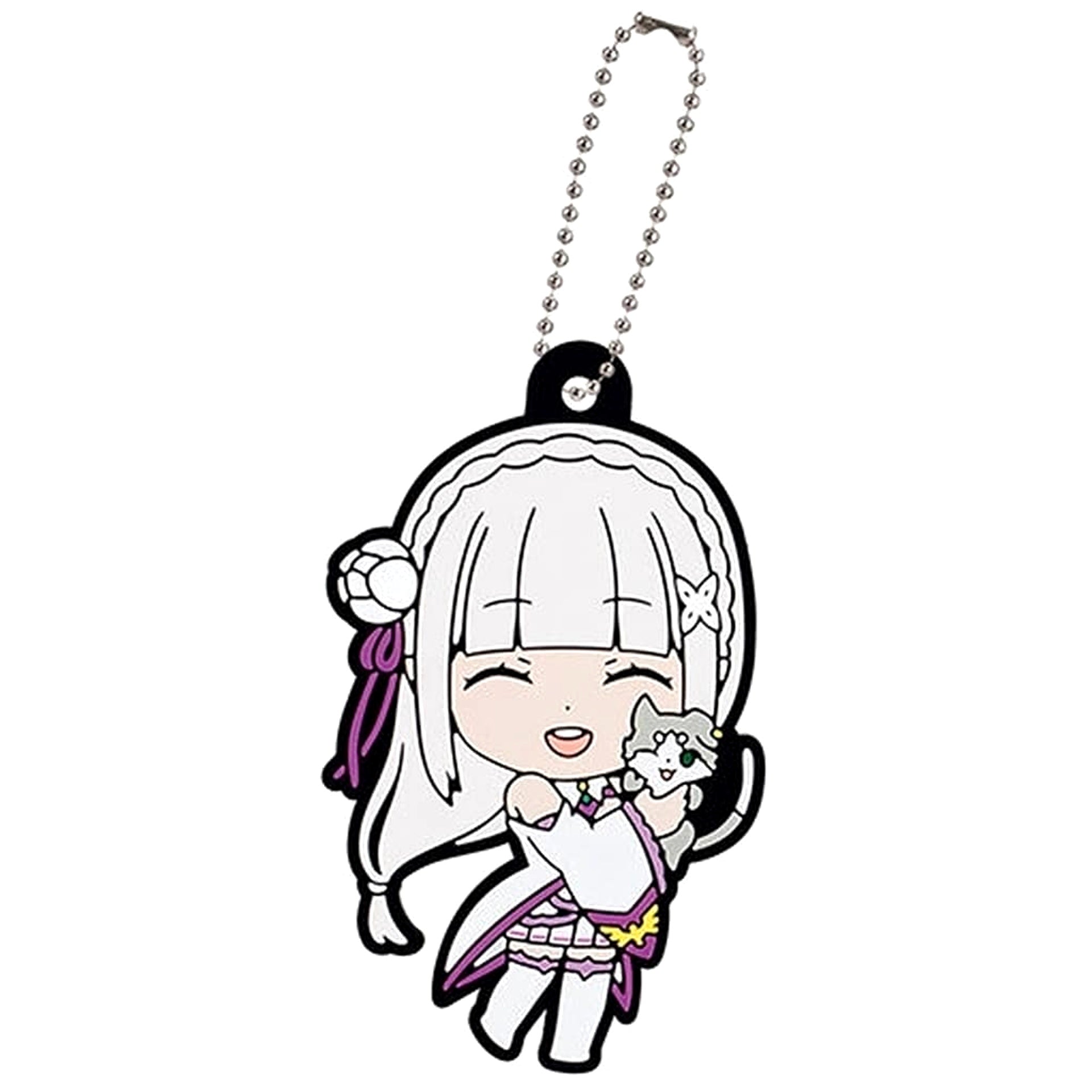 Re:ZERO -Starting Life in Another World- Emilia A Capsule Rubber Mascot 2 Keychains [USED]