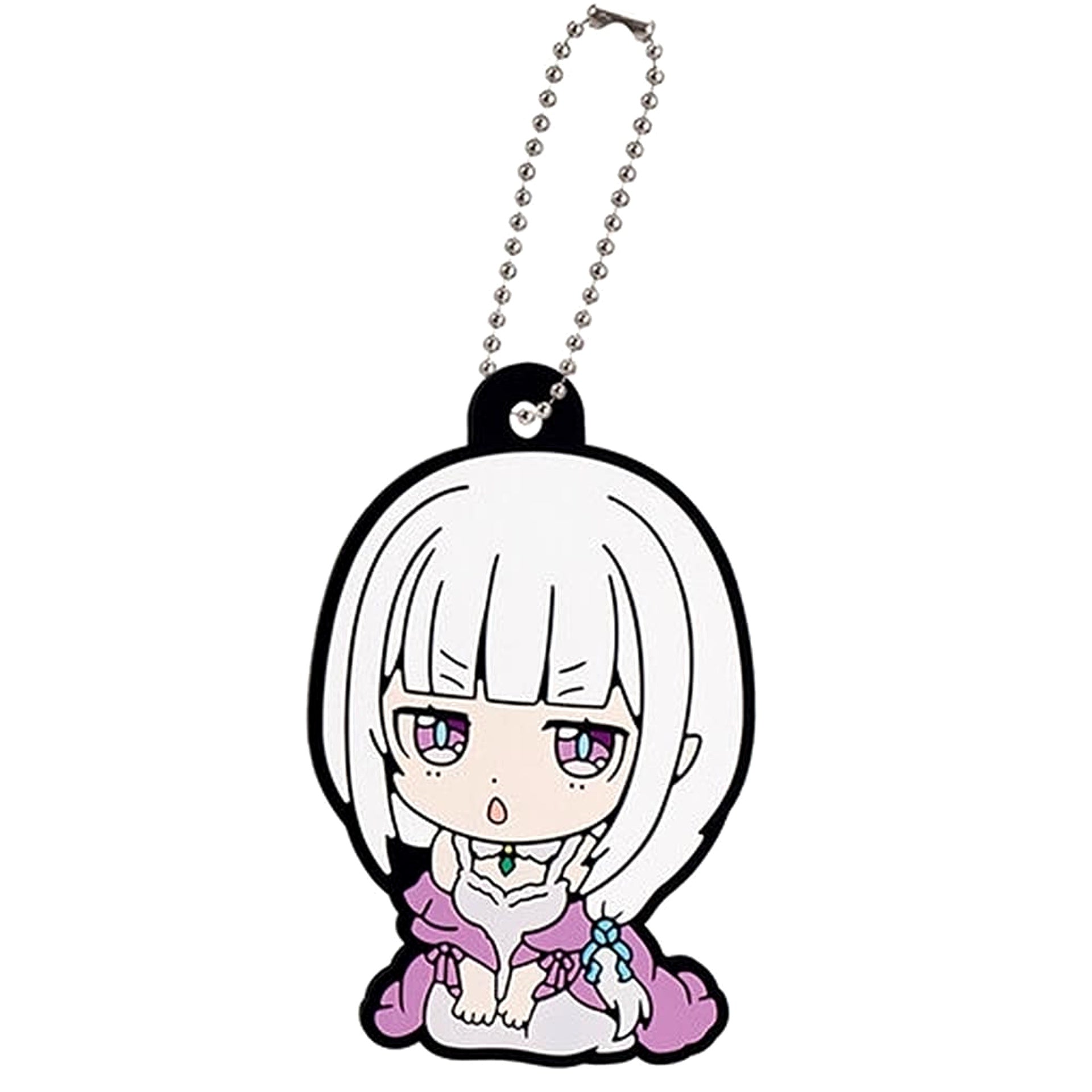 Re:ZERO -Starting Life in Another World- Emilia B Capsule Rubber Mascot 2 Keychains [USED]