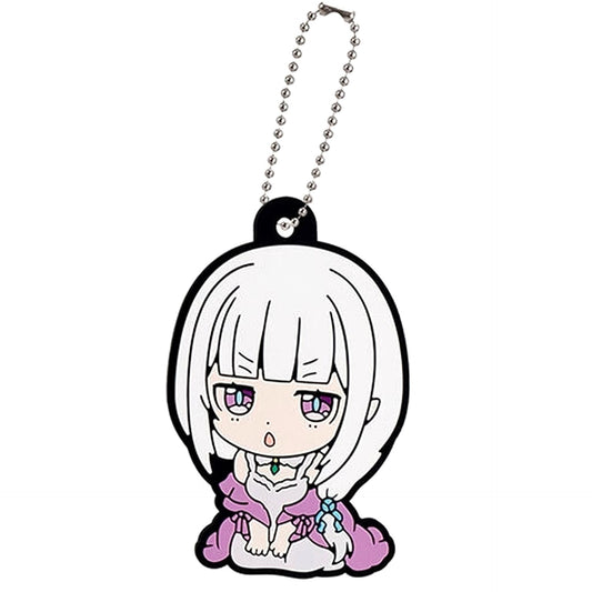 Re:ZERO -Starting Life in Another World- Emilia B Capsule Rubber Mascot 2 Keychains [USED]