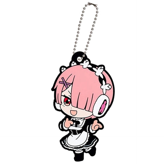 Re:ZERO -Starting Life in Another World- Ram B Capsule Rubber Mascot 2 Keychains [USED]