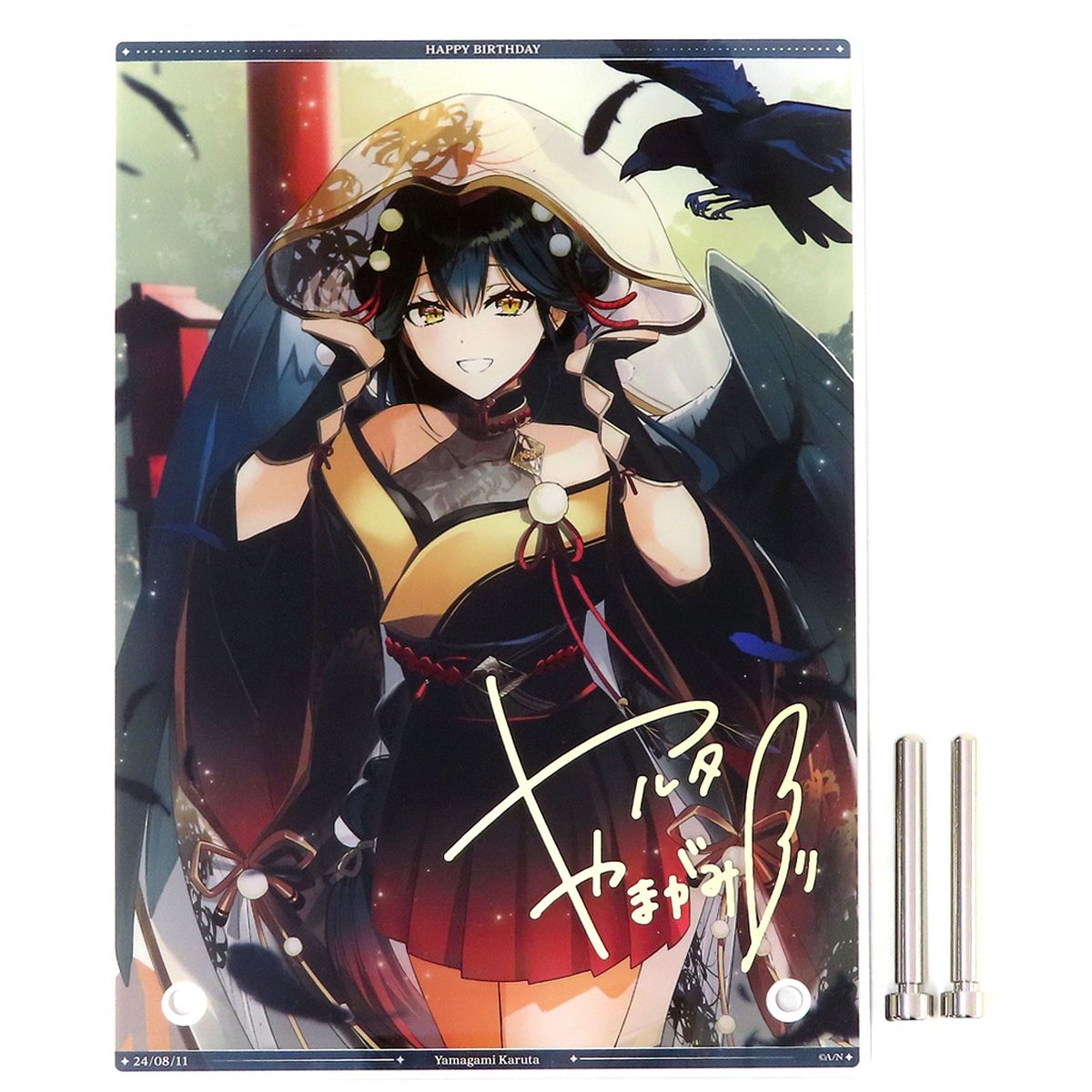 Yamagami Karuta Birthday 2024 A5 Acrylic Panel Autograph Reproduction Bonus Item Virtual YouTuber Nijisanji [USED]
