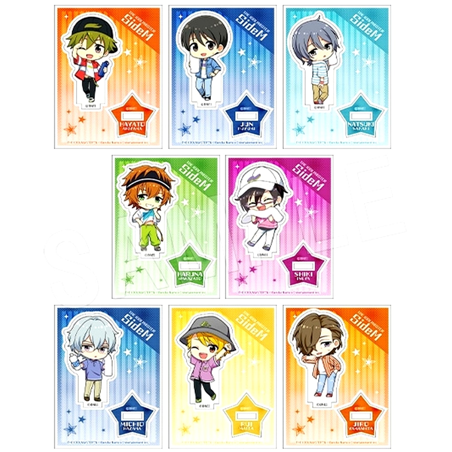 Set of 8 Group THE IDOLM@STER SideM Trading Acrylic Stand ROUND1 Collab ver. [USED]