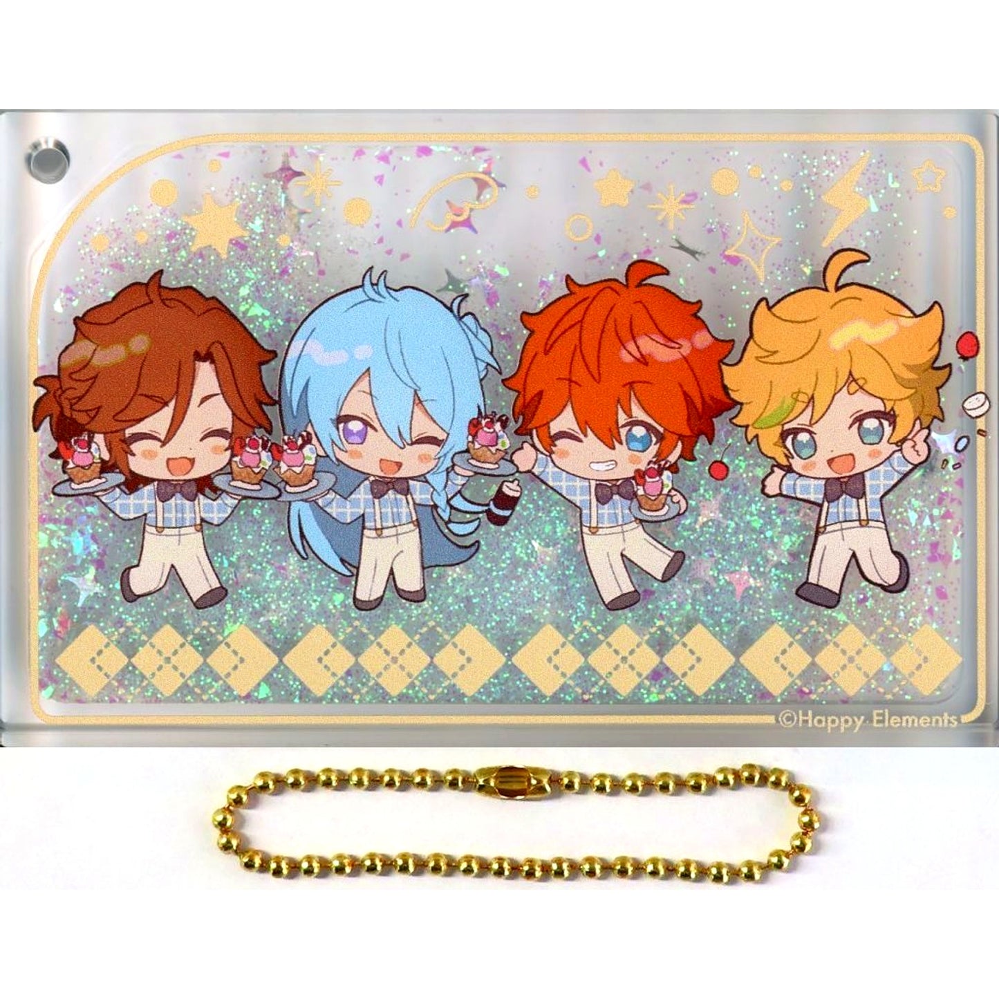 Madara Mikejima & Wataru Hibiki & Subaru Akehoshi & Sora Harukawa Ensemble Stars!! Snow Dome Style Liquid Acrylic Keychain ENSEMBLE HOLIDAY!! x animatecafe [USED]
