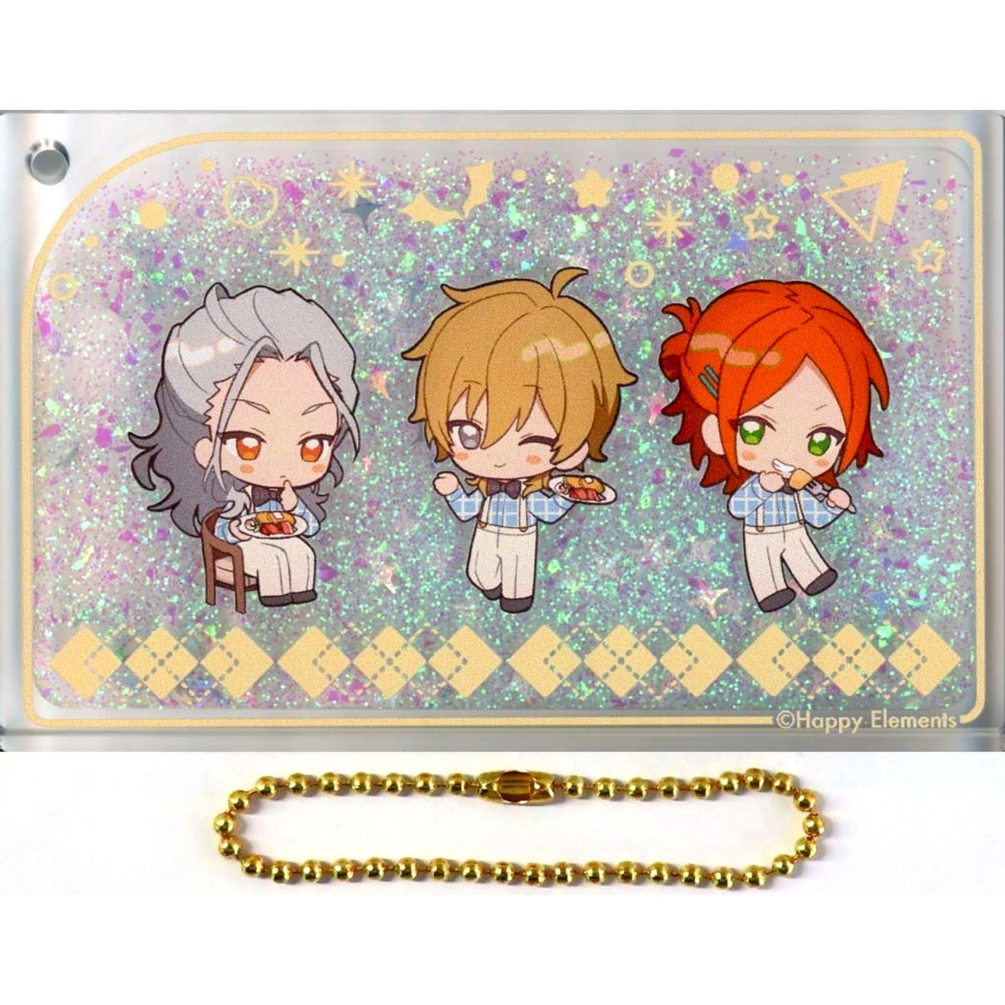 Nagisa Ran & Kaoru Hakaze & Yuta Aoi Ensemble Stars!! Snow Dome Style Liquid Acrylic Keychain ENSEMBLE HOLIDAY!! x animatecafe [USED]