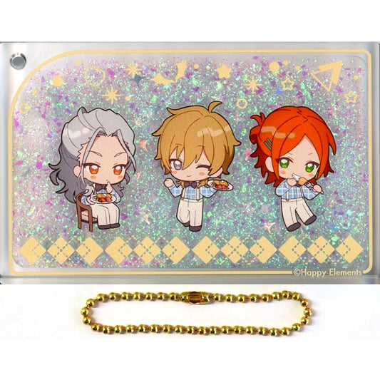 Nagisa Ran & Kaoru Hakaze & Yuta Aoi Ensemble Stars!! Snow Dome Style Liquid Acrylic Keychain ENSEMBLE HOLIDAY!! x animatecafe [USED]