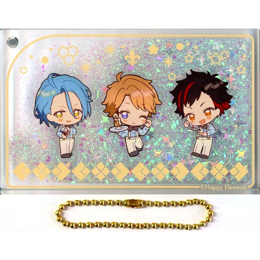 HiMERU & Arashi Narukami & Tetora Nagumo Ensemble Stars!! ENSEMBLE HOLIDAY!! x animatecafe Snow Globe Style Liquid Acrylic Keychain [USED]
