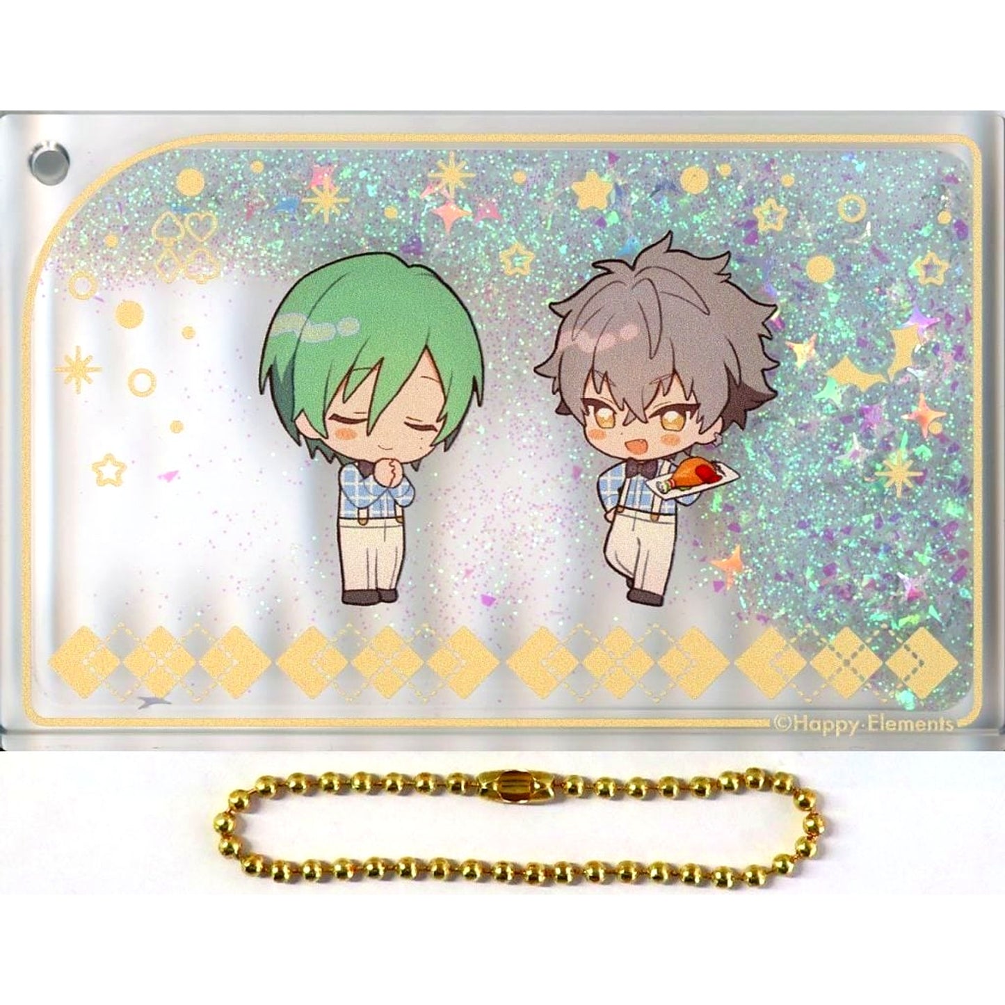 Tatsumi Kazehaya & Koga Oogami Ensemble Stars!! ENSEMBLE HOLIDAY!! x animatecafe Snow Globe Style Liquid Acrylic Keychain [USED]