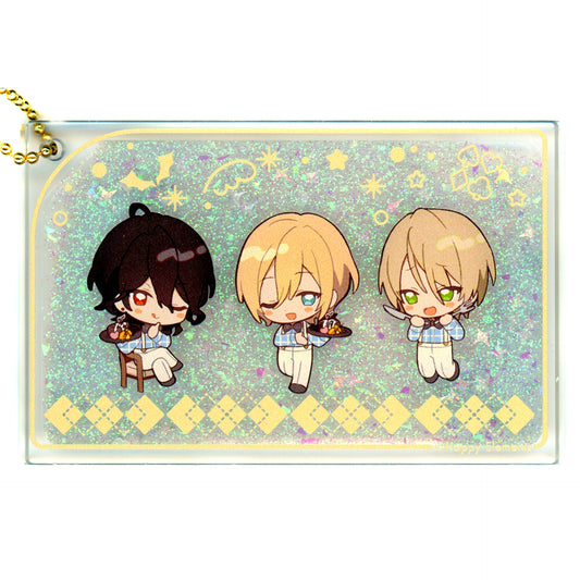 Rei Sakuma & Eichi Tenshouin & Aira Shiratori Ensemble Stars!! Snow Dome Style Liquid Acrylic Keychain ENSEMBLE HOLIDAY!! x animatecafe [USED]