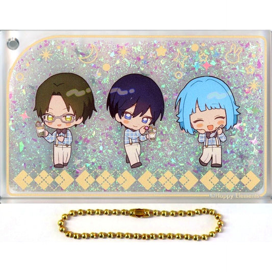 Keito Hasumi & Hokuto Hidaka & Hajime Shino Ensemble Stars!! ENSEMBLE HOLIDAY!! x animatecafe Snow Globe Style Liquid Acrylic Keychain [USED]