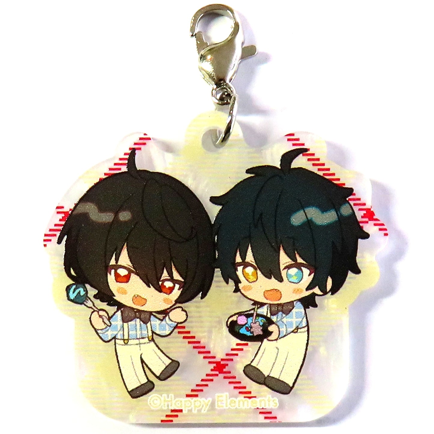 Ritsu Sakuma & Mika Kagehira Ensemble Stars!! Acrylic Charm ENSEMBLE HOLIDAY!! x animatecafe HOLIDAY Present Box Included Item [USED]