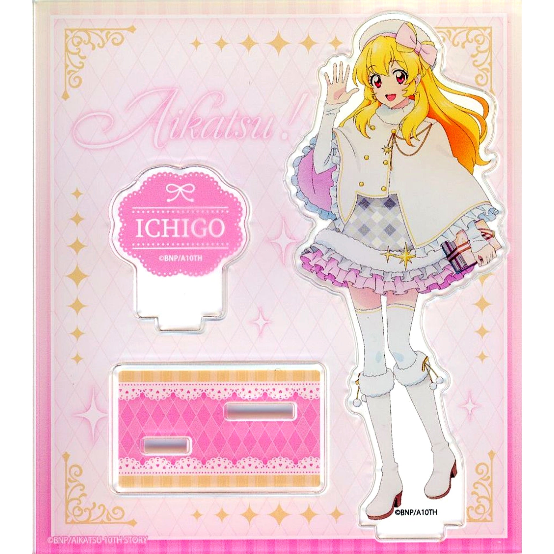 Ichigo Hoshimiya White Poncho Ver. Aikatsu! 10th Story Mirai e no Starway Acrylic Stand TSUTAYA POP UP SHOP [USED]