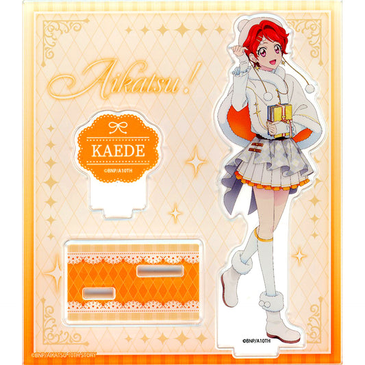 Kaede Ichinose White Poncho Ver. Aikatsu! 10th Story Mirai e no Starway Acrylic Stand TSUTAYA POP UP SHOP [USED]