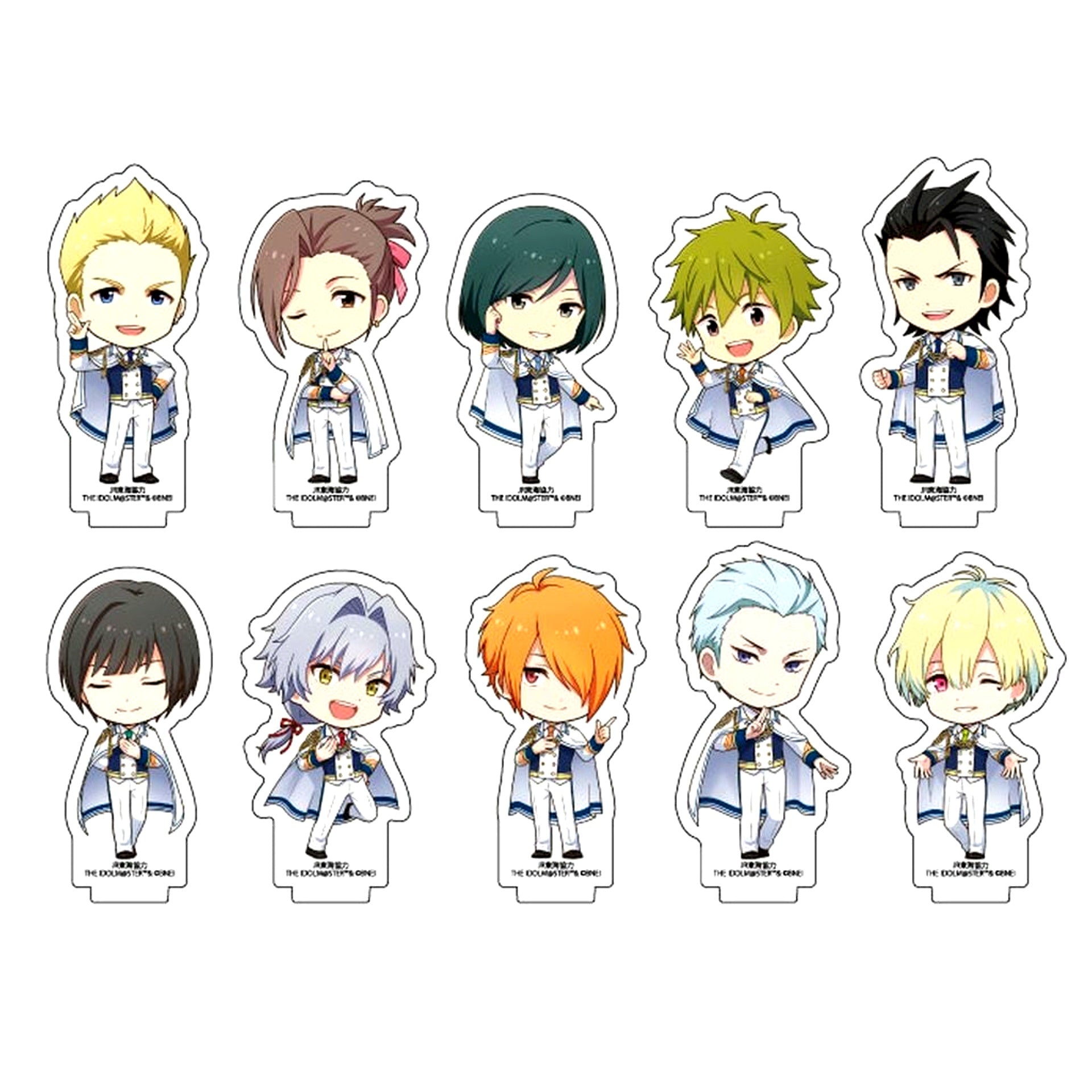 Set of 10 The Idolmaster SideM Petit Acrylic Stand JR Tokai x TR@VEL MEDLEY!!!!!! [USED]