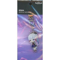 Genshin X Line Friends Kamisato Ayaka Chibi Chara Acrylic Keychain Keychains [USED]