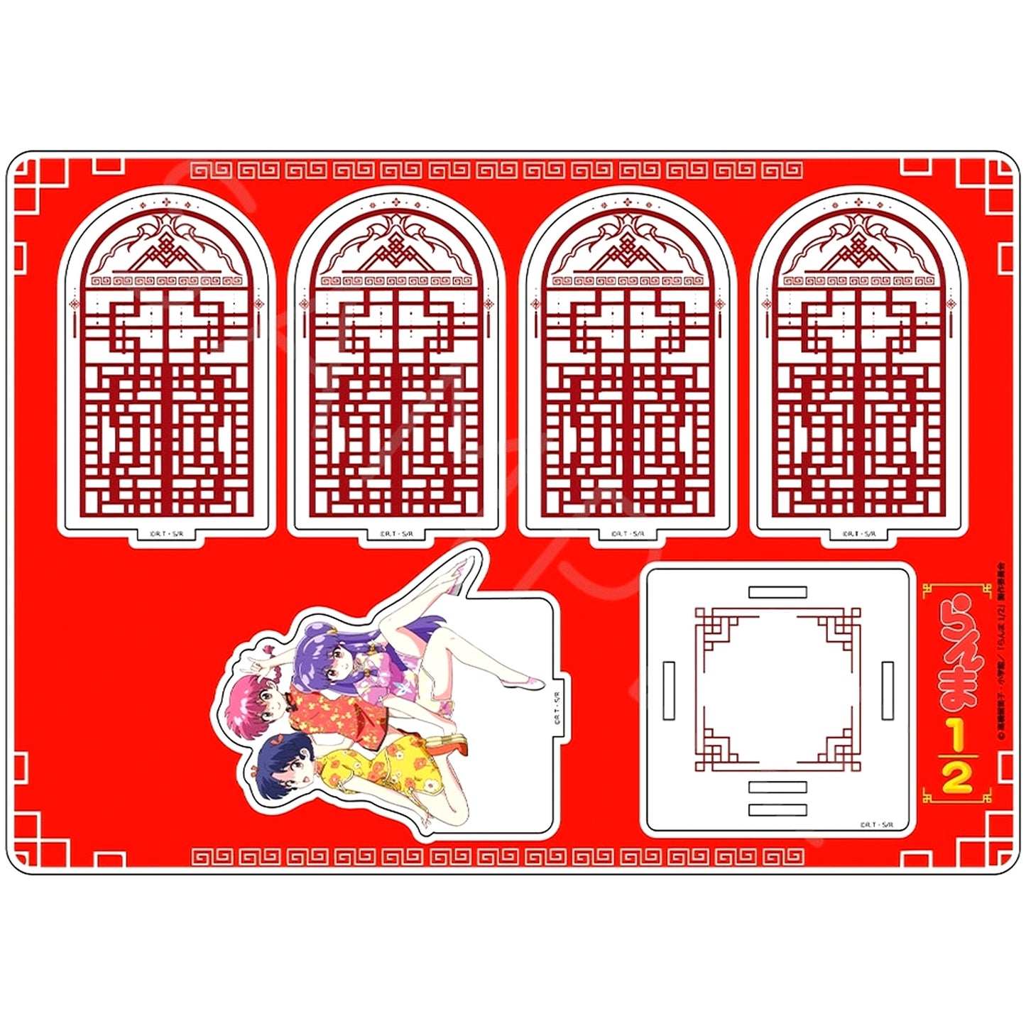 Ranma and Akane and Shampoo E. Ranma 1/2 BIG Acrylic Stand [USED]
