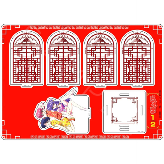 Ranma and Akane and Shampoo E. Ranma 1/2 BIG Acrylic Stand [USED]