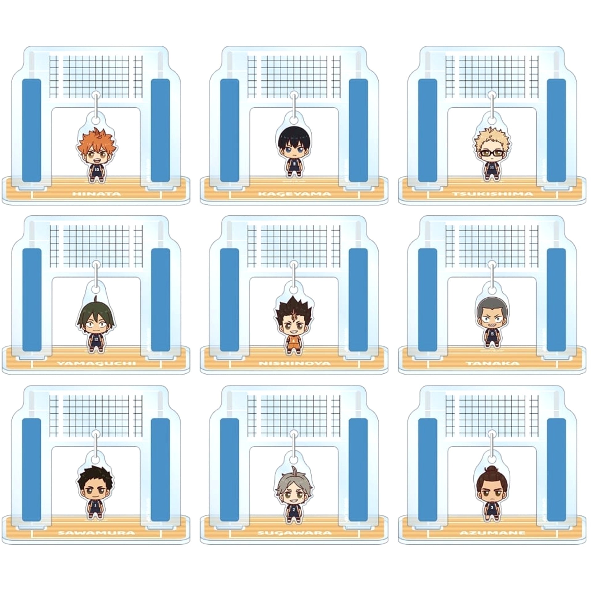 Haikyu!! Shoyo Hinata & Others All 9 Types Set Trading Chokon-to! Yurayura Acrylic Stand Ver.A Acrylic Stands [USED]