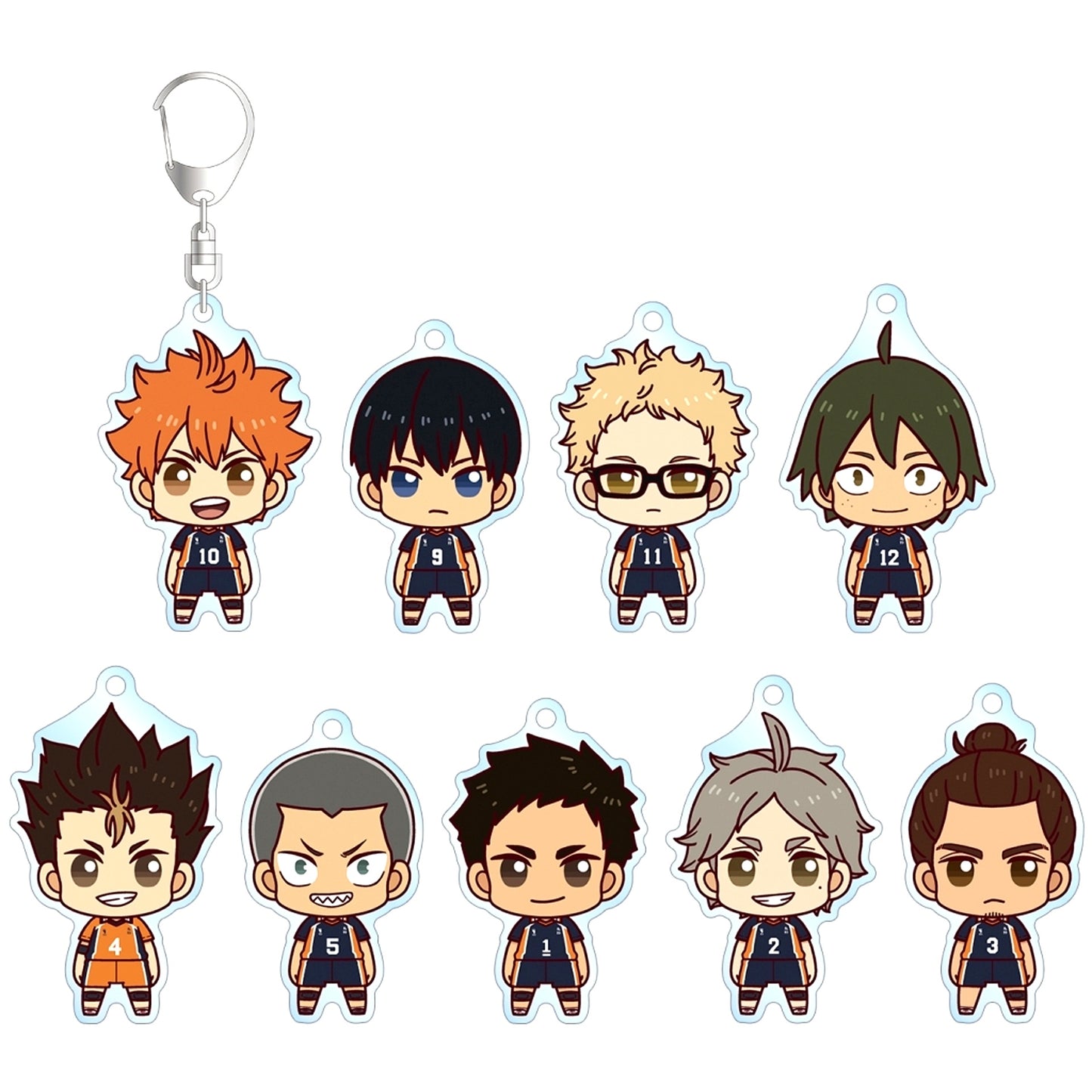 Set of 9 Haikyu!! Trading Chokonto! Acrylic Keychain ver.A [USED]