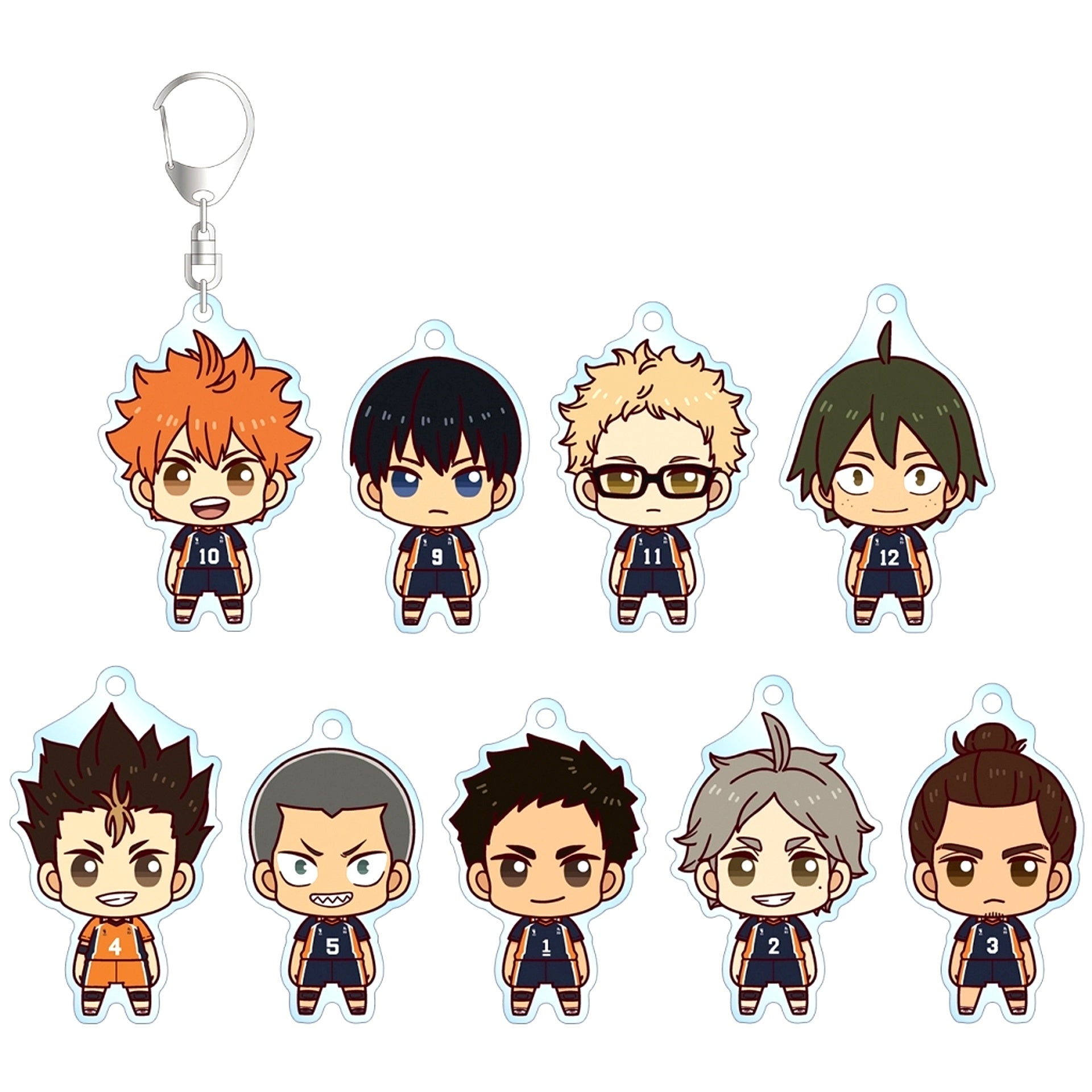 Set of 9 Haikyu!! Trading Chokonto! Acrylic Keychain ver.A [USED]