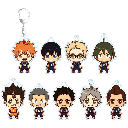 Set of 9 Haikyu!! Trading Chokonto! Acrylic Keychain ver.A [USED]