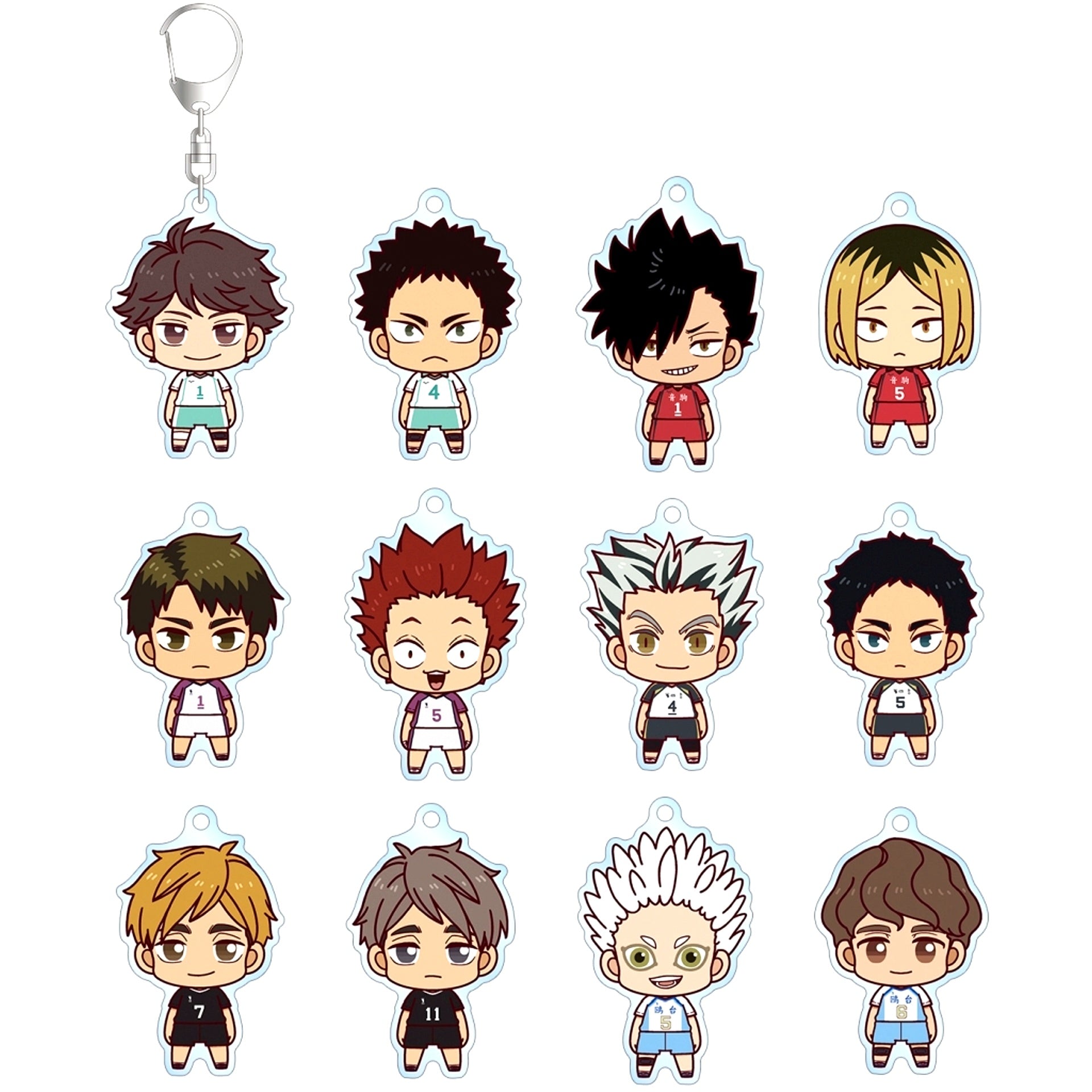 Set of 12 Haikyu!! Trading Chokonto! Acrylic Keychain ver.B [USED]